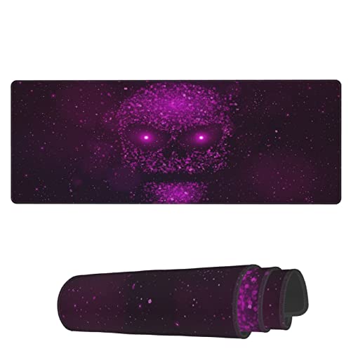 AoHanan Großes Mauspad, lila Totenkopf, Gaming-Mauspad, erweiterte Tastatur, Mauspad, Schreibtischunterlage, rutschfest, genähte Kanten, Gummi-Tischmatte, 80 x 30 cm von AoHanan