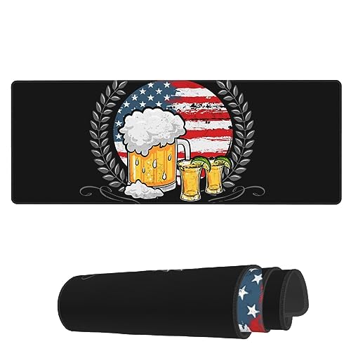 AoHanan Großes Mauspad, lustige amerikanische Flagge, Schreibtischunterlage für Schreibtisch, Leder, Gaming-Pad für Tastatur und Mauspad, Schutz für Büro, Arbeit, Zuhause, 80 x 30 cm von AoHanan