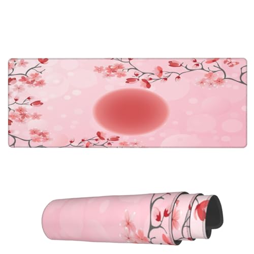 AoHanan Japanisches großes Mauspad, erweitertes Gaming-Mauspad mit genähten Kanten, 3 mm, Bürodekoration, für Damen und Herren, Computerzubehör für Zuhause, Büro, 80 x 30 cm von AoHanan
