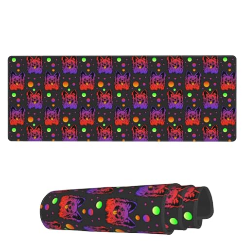 AoHanan Papillon Großes Mauspad, erweitertes Gaming-Mauspad mit genähten Kanten, 3 mm, Bürodekoration, für Damen und Herren, Computerzubehör für Zuhause, Büro, 80 x 30 cm von AoHanan