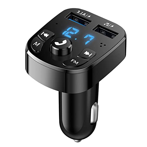 AoHao Bluetooth Fm Transmitter Auto Bluetooth Adapter 5.0 mit 2 USB Anschlüsse Schnellladung Freisprechanlage Auto Musik Adapter, Zigarettenanzünder Bluetooth Adapter Unterstützt Tf-Karte Und U-Disk von AoHao