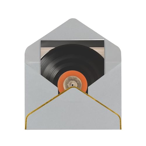 Vintage Vinyl-Schallplatten-bedruckte Grußkarten mit Umschlägen, Grußkarten für alle Anlässe, innen blanko, 11,4 x 15,2 cm, Happy Birthday Karte von AoRom
