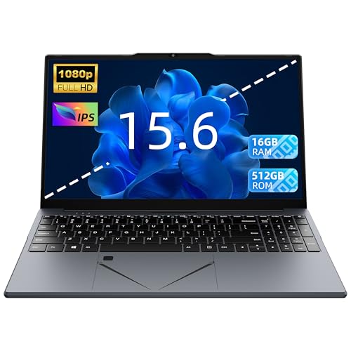Laptop 15,6 Zoll FHD, AMD Ryzen 5 3500U (bis zu 3,7 GHz) Quad-Core-Prozessor, 16 GB RAM DDR4, SSD NVMe, Notebook Notebook mit intelligentem Touchpad und Webcam-Schalter (16+512) von AocBook
