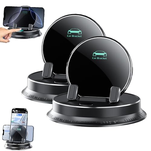 Handyhalterung Auto,Handy Halterung,Multifunktionaler 360° Drehbare Handyhalterung mit Automatischer Verriegelung Rutschfester Universelle Fahrzeughalterung fürs Armaturenbrett im Auto (2 Stück) von Aodejoy