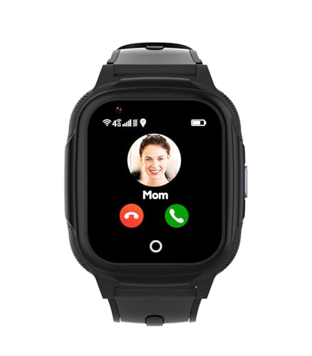 Aoekne Kinder Smartwatch mit GPS und SIM 4G Telefon Uhr für Kinder mit Videoanruf Telefonanruf WiFi Schulmodus SOS Kamera Schrittzähler Wasserdicht (Schwarz) von Aoekne