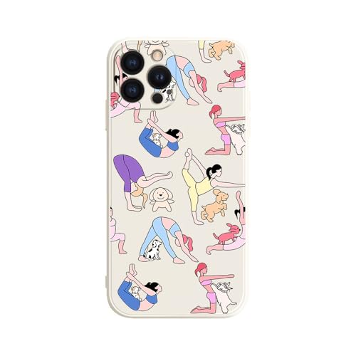 Aoerway Kompatibel mit iPhone 16 Pro Hülle, Cute Yoga Hunde Muster Design Klar Schutzhülle Hellbraun Aoerway Kompatibel mit iPhone 16 Pro Hülle, Cute Yoga Hunde Muster Design Klar Schutzhülle Hellbraun von Aoerway