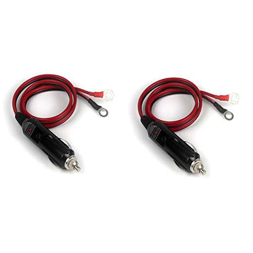 Aofan Auto Wechselrichter Kabel Zigarettenanzünder Stecker auf O-Ring-Anschluss mit 20A Sicherung für Auto-Wechselrichter, Luftpumpe, elektrischer Becher etc. 12 V 24 V （2 Stücke ） von Aofan