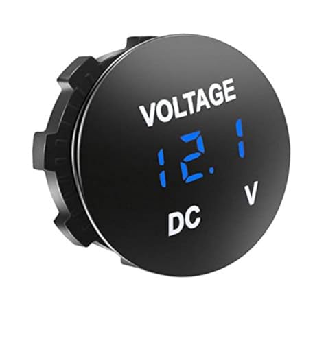 Aofan Digital Spannungsmesser Messgerät Tester DC 12V 24V mit LED-Anzeige Für Auto Motorrad Lkw Blau von Aofan
