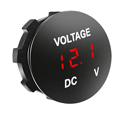 Aofan LED-Anzeige Digital Voltmeter DC 12V 24V Spannungsmesser Messgerät Tester Für Auto Motorrad LKW (Rot von Aofan