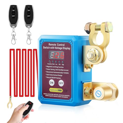 Aofesel Batterie Trennschalter 12V 240A, Auto batterietrennschalter mit Fernbedienung, Batterie Kill Switch Anti-Diebstahl,Automatischer Ausschalter,Auto Trennrelais für Auto,RV,ATV,LKW,Boot Aofesel Batterie Trennschalter 12V 240A, Auto batterietrennschalter mit Fernbedienung, Batterie Kill Switch Anti-Diebstahl,Automatischer Ausschalter,Auto Trennrelais für Auto,RV,ATV,LKW,Boot von Aofesel