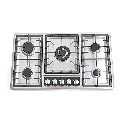 Gas Kochfeld Gaskochfeld 5 Flammen Eingebaut Brenner Gaskocher Edelstahl 86 cm x 50 cm Gasherd Erdgas Autark Einbau Wok Brenner Erdgas Gas Kochfeld Gaskochfeld 5 Flammen Eingebaut Brenner Gaskocher Edelstahl 86 cm x 50 cm Gasherd Erdgas Autark Einbau Wok Brenner Erdgas von Aohuada