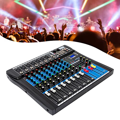 Professioneller Mixer, 8 Kanal Audio Mixer Aufnahme Digital Bluetooth Mischpult Phantomspeisung, mit USB Audio Schnittstelle Stereo Equalizer, für die Aufnahme von DJ Bühnen Karaoke Party von Aohuada