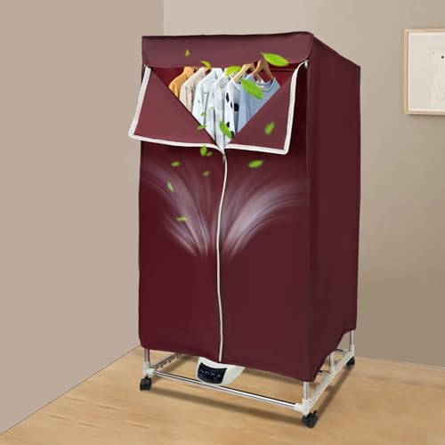 Wäschetrockner, tragbare Mini-Trocknermaschine, elektrischer Trockner für Wohnungen mit 1200-1500 Watt Leistung und PTC Fünf-Schicht-Heizung Design,für Häuser, Wohnungen, Schlafsäle, Wohnwagen Weinrot Wäschetrockner, tragbare Mini-Trocknermaschine, elektrischer Trockner für Wohnungen mit 1200-1500 Watt Leistung und PTC Fünf-Schicht-Heizung Design,für Häuser, Wohnungen, Schlafsäle, Wohnwagen Weinrot von Aohuada