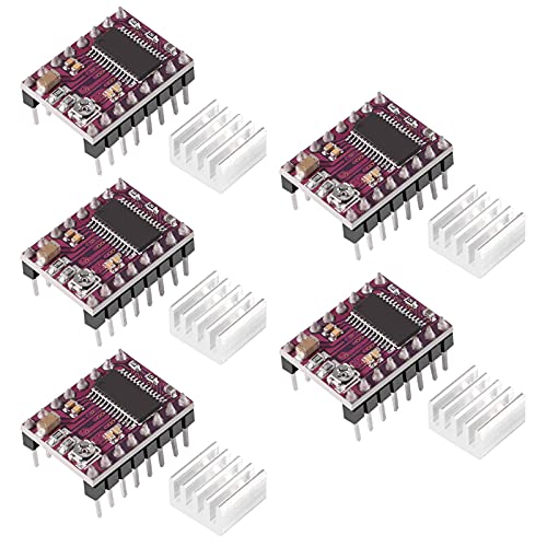 Aoicrie DRV8825 Schrittmotor-Treibermodul mit Kühlkörper für 3D-Drucker, Rrerap-Ramps 1.4 A4988 StepStick, 5 Stück von Aoicrie