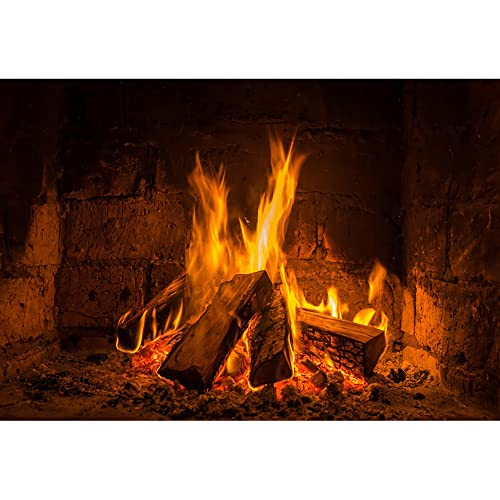 Aoihrraan 1,5x1m Brennen Brennholz Hintergrund Vintage Kamin Flammen Holz Flamme Fotografie Hintergrund Lagerfeuer Party Outdoor Camping Reisen Grillen Banner Kinder Erwachsene Porträt Foto Prop von Aoihrraan