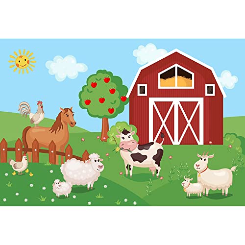 Aoihrraan 2,2x1,5m Zeichentrick Nutztiere Hintergrund Rot Bauernhof Scheune Herbsternte Lager Fotografie Barnyard Neugeborenes Babydusche Kleiner Bauer Geburtstag Party Jungen Porträt Fotostudio Vinyl Aoihrraan 2,2x1,5m Zeichentrick Nutztiere Hintergrund Rot Bauernhof Scheune Herbsternte Lager Fotografie Barnyard Neugeborenes Babydusche Kleiner Bauer Geburtstag Party Jungen Porträt Fotostudio Vinyl von Aoihrraan