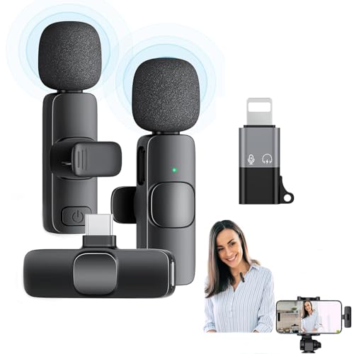 Aoiutrn Kabelloses Lavalier-Mikrofon für iPhone und USB C, 2-in-1 Mini-Ansteckmikrofon, kompatibel mit iPhone, iPad, Android für Videoaufnahmen, YouTube, Interview, TikTok, Vlog Aoiutrn Kabelloses Lavalier-Mikrofon für iPhone und USB C, 2-in-1 Mini-Ansteckmikrofon, kompatibel mit iPhone, iPad, Android für Videoaufnahmen, YouTube, Interview, TikTok, Vlog von Aoiutrn