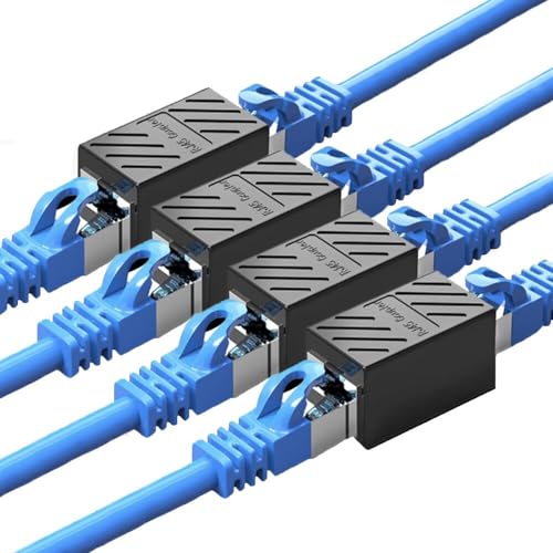 Aoiutrn RJ45 Ethernet-Koppler, 4 Stück, RJ45, LAN, Internet-Buchse auf Buchse, Netzwerk-Verlängerungsadapter, 10 Gbit/s, Verlängerungsadapter für Cat5, Cat5e, Cat6, Cat7, Cat8 (RJ45) von Aoiutrn