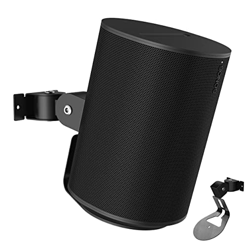 Aokicase Für Sonos Era 100 Halter Sonos Era 100 Wandhalterung Ständer Halterung Zubehör mit integriertem Kabelmanagement,Smart Home Lautsprecher Zubehör Rack (Schwarz，S01) 2PSC von Aokicase