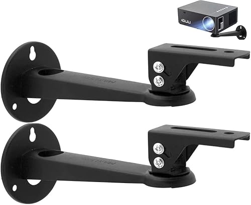 Aokicase Mini Projektor Wandmontage/Kamera/verbesserte 360 Grad drehbare Halterung,7.8 inch-Verstellbare Wandhalterung,Ständer Metallhalterung Rack(schwarz,2PCS) bg17 von Aokicase