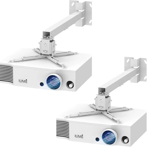 Aokicase Mini Projektor Wandmontage/Kamera/verbesserte 360 Grad drehbare Wiege Halterung,7.8 inch-Verstellbare Wiege Wandhalterung,Metallhalterung Rack(weiß,2PCS) t4365 von Aokicase