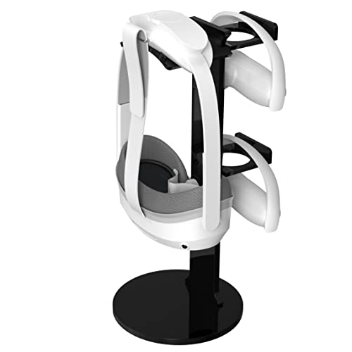 VR Stander Für Meta Quest Pro/Pico 4 / Oculus Quest 2 Gläser Wand Lagerung Holder Stand Griff Wall Mount Storage Headset VR Gamepad Controller Travel（Schwarz） V02 von Aokicase