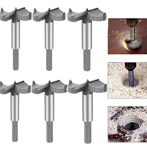 Aolex 6 Teilig Forstnerbohrer Set Oberfräser Fräsköpfe Topfbohrer mit Zentrierspitze für Hartholz Kunststoff (30-60mm) von Aolex