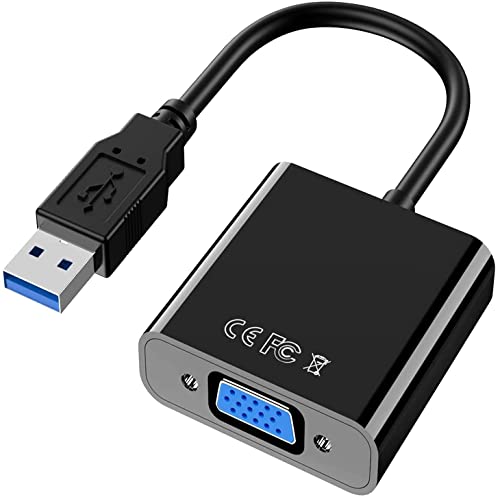 Aolirot USB 3.0 auf VGA Adapter, USB zu VGA Adapter Konverter 1080P Full HD Stecker auf Buchse Video Grafikkabel Konverter Externe Grafikkarte für PC, Laptop HDTV kompatibel mit Windows XP/7/8/8.1/10 von Aolirot