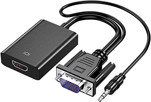 Aolirot VGA auf HDMI Kabel mit Audio, 1080P VGA zu HDMI Cable Alter Stil PC zu TV/Monitor, VGA to HDMI Adapter VGA Ausgang zu HDMI Eingang für Computer Laptop PC, Monitor HDTV von Aolirot