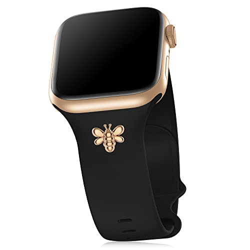 Aopigavi Designer-Uhrenarmbänder aus Silikon mit Nieten, kompatibel mit Apple Watch, 38 mm, 44 mm, 40 mm, 45 mm, 41 mm, 42 mm, 49 mm, Sportarmbänder, dekorative Charms, Nägel für iWatch Ultra SE Serie von Aopigavi