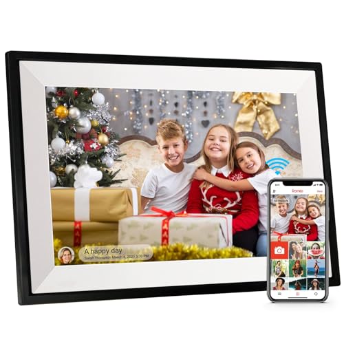 Aorpdd 10,1 Zoll Digitaler Bilderrahmen WLAN, 1280x800 HD IPS Touchscreen Digitale Bilderrahmen, Automatische Rotation, 32GB Speicher, Teilen Sie Fotos sofort von überall, Schwarz & Weiß,Frameo App von Aorpdd