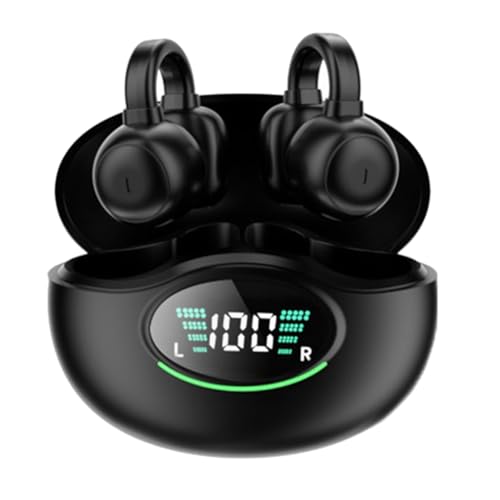 Aorwh Sportliche Kabellose Bluetooth-Kopfhörer mit Geräuschunterdrückung, Nicht im Ohr, Hochwertige Ohrclip-Kopfhörer, Langlebig, Schwarz von Aorwh