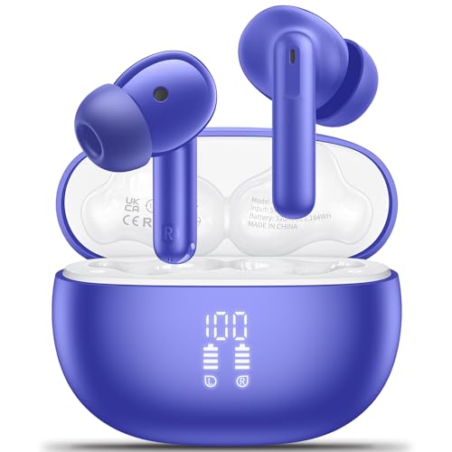 Aoslen Kabellose Kopfhörer, Bluetooth 5.3 In-Ear-Kopfhörer mit tiefem Bass, HiFi-Stereo und 4 ENC-Mikrofon, mit 42 Stunden Spielzeit mit LED-Anzeige–Blue Aoslen Kabellose Kopfhörer, Bluetooth 5.3 In-Ear-Kopfhörer mit tiefem Bass, HiFi-Stereo und 4 ENC-Mikrofon, mit 42 Stunden Spielzeit mit LED-Anzeige–Blue von Aoslen