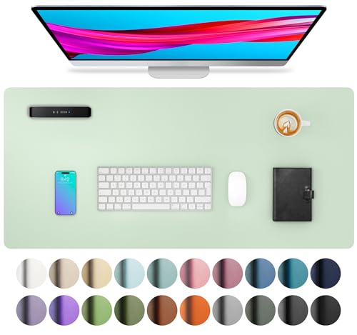 Aothia Schreibtischunterlage,Mauspad mit Leder und Rutchfeste Wildleder,Multifunktionales Office Mousepad Laptop Schreibunterlage,Tischschutz Unterlage für Büro/Home-Office(Aqua,80x40cm) von Aothia