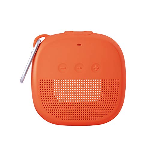 Aotnex® Silikonhülle für Bose SoundLink Micro Bluetooth-Lautsprecher, super weich, stoßfest, mit tragbarem Metallhaken passend für Bose Micro-Lautsprecher für sicheren Outdoor-Schutz (1 Pack) Orange von Aotnex