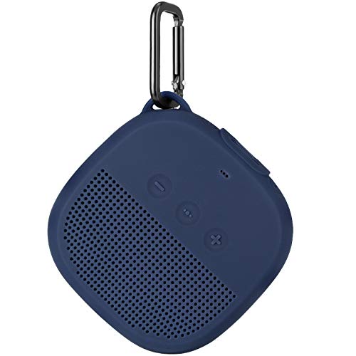 Aotnex Silikonhülle für Bose SoundLink Micro-Bluetooth-Lautsprecher, superweich, wasserdicht, mit tragbarem Metallhaken, passend für Bose Micro-Lautsprecher für sicheren Außenschutz (1 Packung) blau von Aotnex