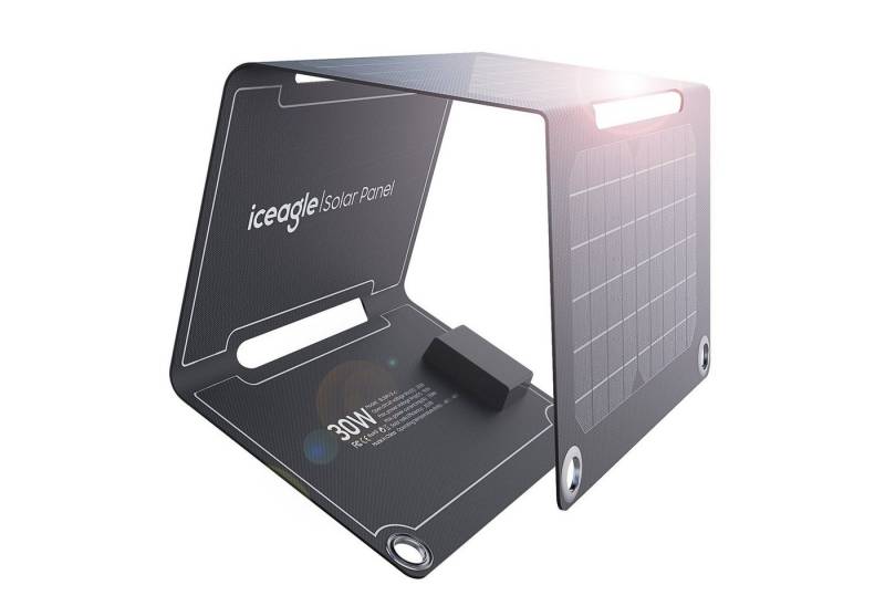 Aoucheni Solar Ladegerät 30W, USB Faltbar Solar Panel für Smartphone Solarladegerät (SET) von Aoucheni
