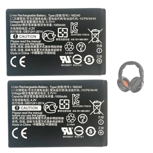 Aousavo 2PCS X 160240 ersatz akku Kompatibel mit SteelSeries Arctis Pro Wireless Siberia 800 Siberia 840 Wireless Kopfhörer Bluetooth Headset … von Aousavo