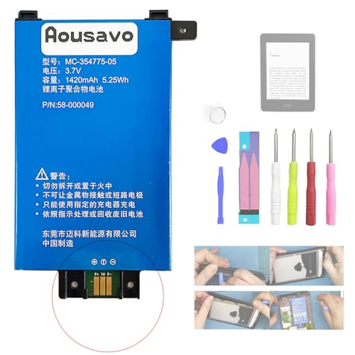 Aousavo 58-000049 ersatz akku Kompatibel mit 58-000049 MC-354775-05 S13-R1-D S13-R1-S DP75SDI KPW2 KPW3 mit kostenloses ersatz kit von Aousavo