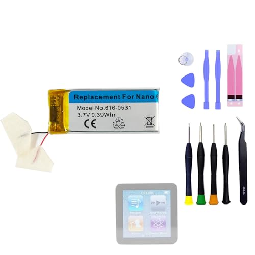 Aousavo 616-0531 616-0532 ersatz akku Kompatibel mit iPod Nano 6 Gen. A1366 MP3 / MP4 Music Player mit kostenloses ersatz kit von Aousavo