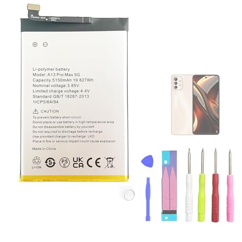 Aousavo A13 Pro Max 5G ersatz akku Kompatibel mit UMIDIGI A13 Pro Max 5G mit kostenloses ersatz kit von Aousavo