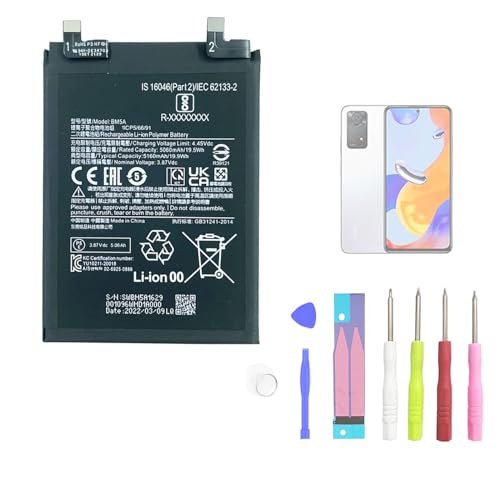 Aousavo BM5A ersatz akku Kompatibel mit Xiaomi Redmi Note 11 PRO mit Free Toolkit von Aousavo