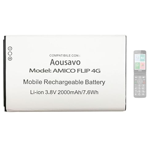 Aousavo FLIP 4G ersatz akku Kompatibel mit BRONDI Amico FLIP 4G / Number 7/BRONDI FLIP 4G von Aousavo