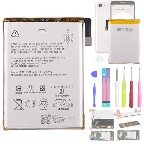 Aousavo G013A-B ersatz akku Kompatibel mit Google Pixel 3 mit Free Toolkit von Aousavo