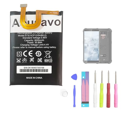 Aousavo S73 ersatz akku Kompatibel mit Oukitel S73 WP5 IP68 mit Free Toolkit von Aousavo