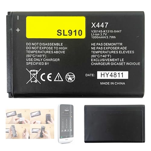 Aousavo V30145-K1310-X447 ersatz akku Kompatibel mit Siemens Gigaset SL910, SL910A, SL910H Telefon Ersatz Akku V30145-K1310K-X447 V30145-K1310K-X447 von Aousavo