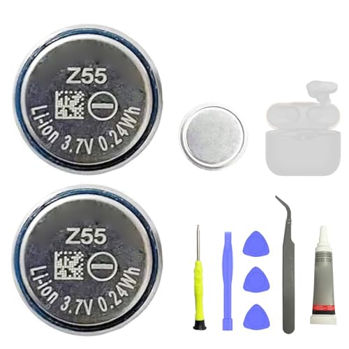 Neue Upgrades in 2024 2PCS Z55 Aousavo Ersatzakku Z55 kompatibel mit WF-1000XM3 WF-1000X WF-XB700 WF-SP700N WF-SP900 Wireless Earphones Bluetooth Headphones Battery Series (2 Pieces) Z55 von Aousavo