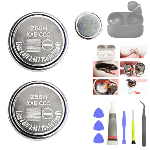 Aousavo Z55H (2 Pieces) ersatz akku Z55H Kompatibel mit WF-1000XM4 WF1000XM4 WF-SP900 Bluetooth Headphones Battery Series (2 Pieces) Z55H CP1254 von Aousavo