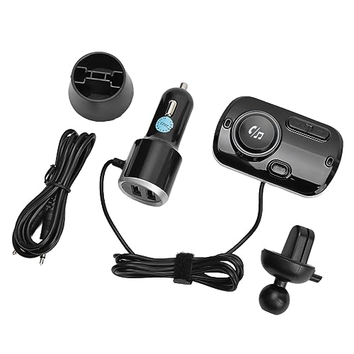 Autoradio-Adapter, Smart Sensing Auto FM-Transmitter Schwarz 2 USB-Anschlüsse Freisprechfunktion Rauschunterdrückung für Auto von Aoutecen