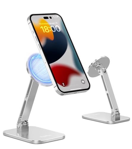 Aoviho Magnetischer Telefonständer für MagSafe verstellbar – tragbare Handyhalterung aus Aluminium für den Schreibtisch mit 360° drehbarem Kopf, kompatibel mit iPhone 16/15/14/13/12 Pro Max und Aoviho Magnetischer Telefonständer für MagSafe verstellbar – tragbare Handyhalterung aus Aluminium für den Schreibtisch mit 360° drehbarem Kopf, kompatibel mit iPhone 16/15/14/13/12 Pro Max und von Aoviho